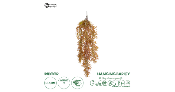Artificial Garden HANGING BARLEY 20856 Τεχνητό Διακοσμητικό Κρεμαστό Φυτό Κριθάρι Μ26 x Π15 x Υ81cm