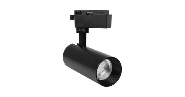 LUGANO 60810 Μονοφασικό Σποτ Ράγας LED 20W 2500lm 36° AC 220-240V IP20 Φυσικό Λευκό 4500K - Bridgelux COB Chip & TÜV SÜD Driver - Eurotrack 1PH - Μαύρο Ματ - Μ8.5 x Π6.5 x Υ20.5cm - 5 Χρόνια Εγγύηση