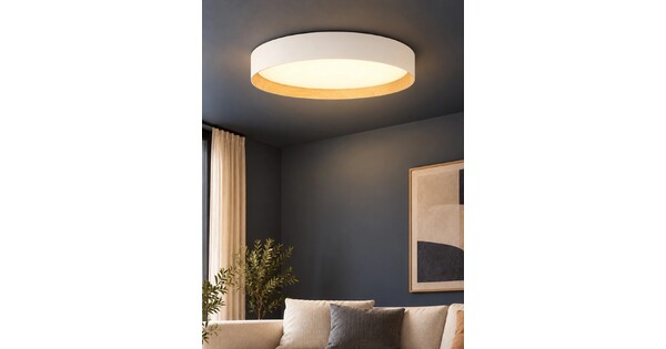 kelvo® RONDO KLV-101-0589-V2 Φωτιστικό Οροφής LED 36W 3600lm 120° AC 220-240V IP20 Ρυθμιζόμενο Λευκό CCT με Διακόπτη στο Driver 2700K/4500K/6000K Triac Dimmable - Lumileds SMD Chip & ENEC/TÜV Driver - Λευκό Ματ & Εφέ Ξύλου - Μ50 x Π50 x Υ7cm - 5 Χρόνια Εγγύηση