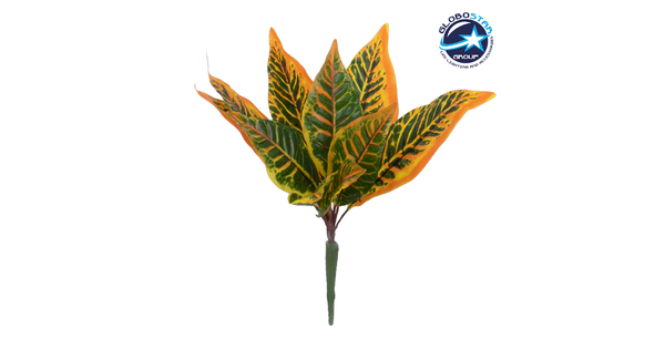 ORANGE CROTON 78260 Τεχνητό Φυτό Κρότωνας Πορτ. - Μπουκέτο Διακοσμητικών Φυτών - Κλαδιών με Φύλλωμα Πράσινο - Πορτοκαλί Υ34cm