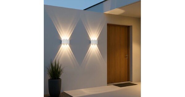 kelvo® SIXOAD KLV-101-0011 Φωτιστικό Τοίχου / Απλίκα LED 18W 1980lm 30° AC 220-240V Αδιάβροχο IP65 Φυσικό Λευκό 4500K - CREE XPE Chip & TÜV SÜD Driver - Λευκό Ματ - Μ17 x Π4 x Υ8cm - 5 Χρόνια Εγγύηση