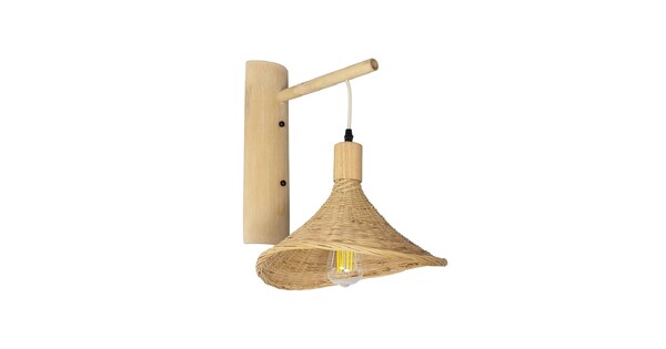 KALIA 01964 Boho Φωτιστικό Τοίχου - Απλίκα με Ντουί 1 x E27 AC 220-240V IP20 - Μπεζ - Μ33 x Π36 x Υ42cm