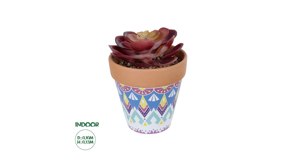 Artificial Garden SUCCULENT ECHEVERIA POTTED PLANT 21050 Διακοσμητικό Φυτό Εχεβέρια Φ10 x Υ13cm