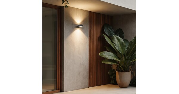 kelvo® AURA KLV-101-0114 Μοντέρνο Φωτιστικό Τοίχου - Απλίκα LED 7W 875lm 45° AC 220-240V Αδιάβροχο IP65 Θερμό Λευκό 2700K - Bridgelux COB Chip & TÜV SÜD Driver - Γκρι Ανθρακί Ματ - Μ15 x Π13 x Υ4.5cm - 5 Χρόνια Εγγύηση
