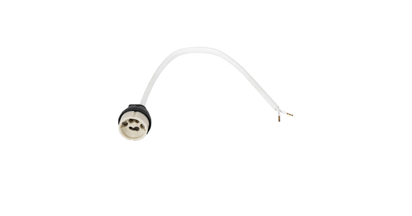 LAMPHOLDER 60499 Ντουί GU10 Πορσελάνης με 30cm VDE Καλώδιο & Anti-Fire Protection High Resistance Tube - ᐊVDEᐅ Certified - IP20 - Φ3.5 x Μ32cm - 5 Years Warranty