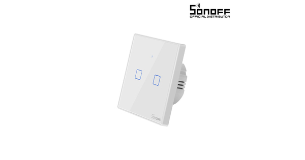 80131  SONOFF T2EU2C-RF - 433MHz Wireless Smart Wall Touch Button Switch AC 100-240V Max 4A (2A/Way) 2 Way - RF Series