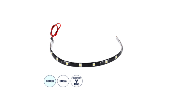 Αδιάβροχη Ταινία LED 30cm 15xSMD5050 IP65 Μ30 x Π1 x Υ0.3cm Ψυχρό Λευκό 6000K