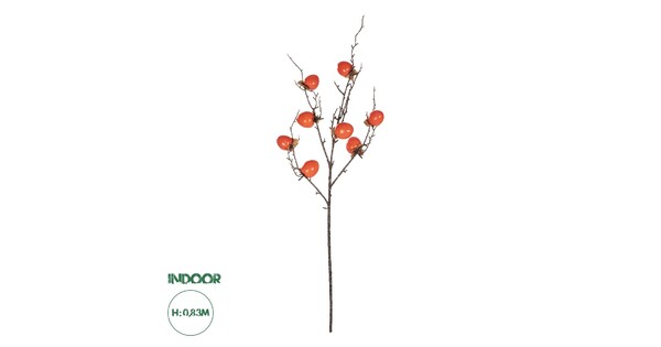 Artificial Garden ORANGE PERSIMMON FRUIT BRANCH 21438 Τεχνητό Διακοσμητικό Πορτοκαλί Κλαδί Λωτός Y83cm