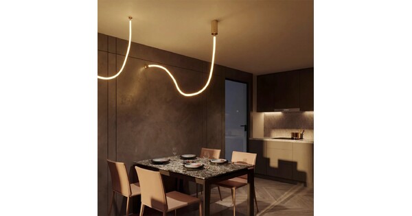 kelvo® GLOW KLV-101-0155-V2 Φωτιστικό Οροφής / Απλίκα LED 27W 2700lm 360° AC 220-240V IP20 Ρυθμιζόμενο Λευκό CCT με Χειριστήριο από 2700K έως 6000K Dimmable - Lumileds SMD Chip - Χρυσό Πλατίνα - Μ90 x Π9 x Υ95cm - 3 Χρόνια Εγγύηση