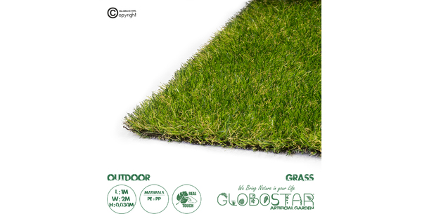 Artificial Garden AUTUMN GRASS 20149 Τεχνητό Συνθετικός Χλοοτάπητας Διακοσμητικό Γρασίδι - Γκαζόν για Ανάπλαση Κήπου - με Πλάτος 2m και Ύψος Πέλους 30mm Μ100 x Π200 x Υ3cm (Πωλείται ανά 2τ.μ.) Εξωτερικού Χώρου IP68 UV Certified Protection