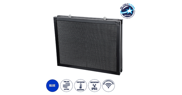 DISPLAY 90806 LED Scrolling Display 64x48cm - Κυλιόμενη Ψηφιακή Πινακίδα / Επιγραφή Διπλής Όψης P10 LED SMD AC 220-240V - Λειτουργία μέσω Wi-Fi με Εφαρμογή APP - Αισθήτηρας Θερμοκρασίας και Υγρασίας - Αδιάβροχο IP65 - Μ70 x Π11 x Υ54.5cm - Μπλε - 1 Χρόνο Εγγύηση