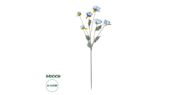 Artificial Garden SKY BLUE PAEONIA BRANCH 21306 Τεχνητό Διακοσμητικό Κλαδί Παιώνιας Μπλέ Y82cm