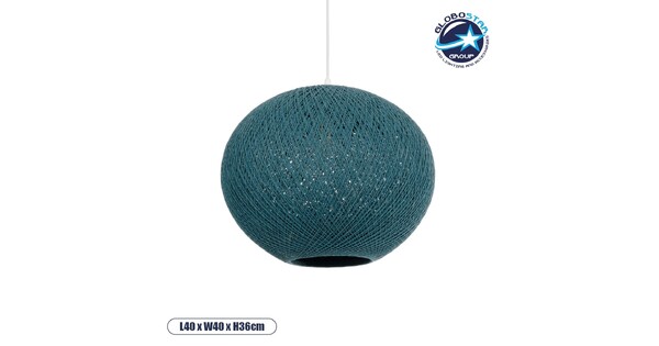 SOLEI 205-0010 Boho Κρεμαστό Φωτιστικό Οροφής με Ντουί 1 x E27 AC 220-240V IP20 - Τιρκουάζ - M40 x Π40 x Υ45cm