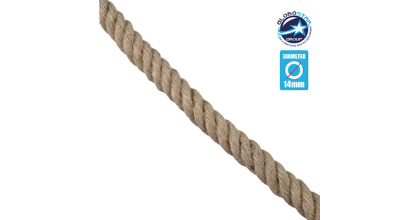 77645 Εύκαμπτο Σχοινί Στριφτό Τριχιά Διαμέτρου 14mm Μπεζ με Εσωτερικό Καλώδιο Διατομής 2x0.75mm