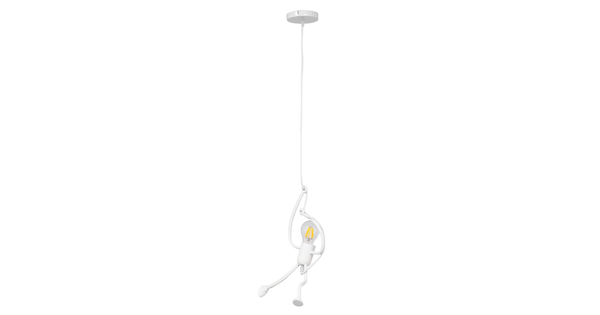 FIGURE 10001651 Μοντέρνο Κρεμαστό Παιδικό Φωτιστικό Οροφής Μονόφωτο Λευκό Μεταλλικό Φιγούρα Φ20 x Υ40cm