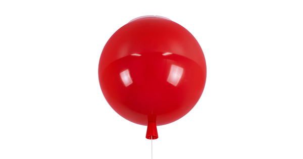 BALLOON 00652 Μοντέρνο Παιδικό Φωτιστικό Οροφής Μονόφωτο Κόκκινο Πλαστικό Μπάλα Φ30 x Υ33cm