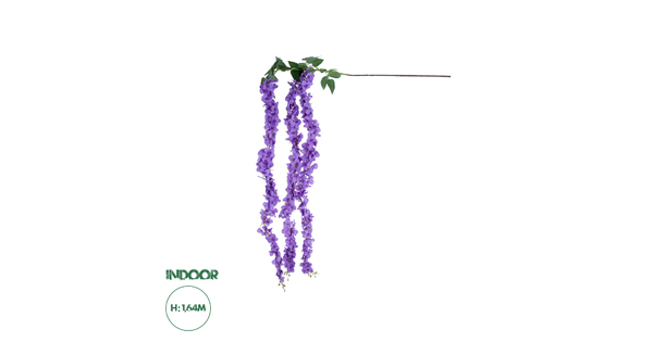 Artificial Garden PURPLE WISTERIA FLOWER BRANCH 21517 Τεχνητό Διακοσμητικό κλαδί Βιστέρια Μωβ Φ45 x Υ120cm