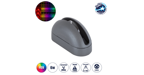  WINDOWCURBA 90112 Φωτιστικό Ανάδειξης Παραθύρων LED 6W 480lm 3° x 262° DC 24V Αδιάβροχο IP65 Πολύχρωμο RGB Dimmable DMX512 - CREE XPE Chip - Γκρι Ανθρακί - Μ12 x Π5.3 x Υ6.5cm - 3 Χρόνια Εγγύηση