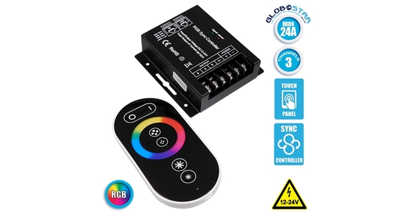 73410 Ασύρματος LED RGB Controller με Χειριστήριο Αφής 2.4G RF SYNC 12V (288w) - 24V (576w) DC
