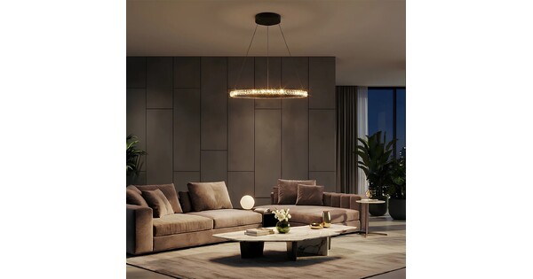 kelvo® DIAMOND KLV-101-0229 Κρεμαστό Φωτιστικό Οροφής LED 45W 4500lm 180° AC 220-240V IP20 Ρυθμιζόμενο Λευκό CCT με Χειριστήριο από 2700K έως 6000K Dimmable - Lumileds SMD Chip - Μαύρο Ματ - Μ60 x Π60 x Υ3cm - 3 Χρόνια Εγγύηση