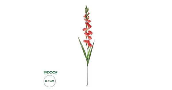 Artificial Garden RED GLADIOLUS FLOWER BRANCH 21396 Τεχνητό Διακοσμητικό Κλαδί Γλαδιόλα Y116cm