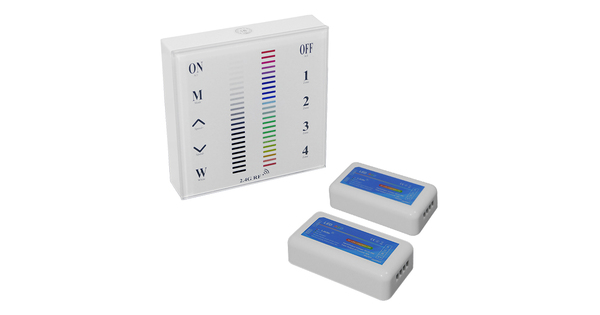 Σετ Ασύρματο RF 2.4G LED Controller Τοίχου Αφής RGB 12-24 Volt 288/576 Watt για Δύο Group  04052