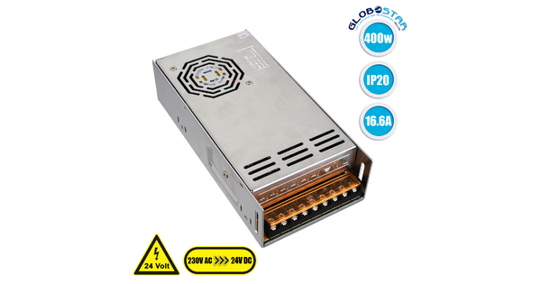 73046 Τροφοδοτικό LED 400W DC 24V 16.6A IP20 Μ20 x Π10 x Υ5cm