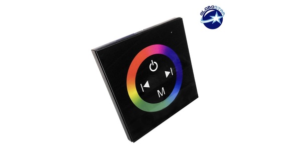 LED RGB Controller Μαύρο Τοίχου Αφής 12v (144w) - 24v (288w) DC  77409