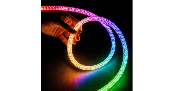 kelvo® GLOWFLEX KLV-101-0514 Ταινία Neon Flex με Πλεκτή Υφασμάτινη Επένδυση LED 14W/m 840lm/m 360° DC 24V Αδιάβροχο IP65 120 x SMD5054 Chip/m Πολύχρωμο RGB+WW Dimmable - Sanan SMD Chip - Μ1000 x Π2.2 x Υ2.2cm - Ρολό 10 Μέτρων - 6 Χρόνια Εγγύηση