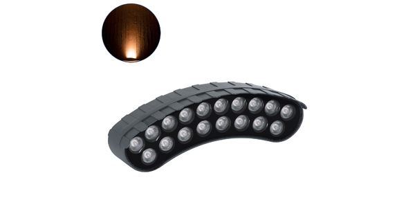 TREELIGHT-KINA 90231 Κυρτή Μπάρα Φωτισμού Wall Washer με Αντιθαμβωτική Γρίλια Ειδική για Φυτά - Δέντρα LED 18W 1530lm 15° DC 24V Αδιάβροχο IP65 L24.5 x W7 x H8cm Αρχιτεκτονικό Πορτοκαλί 2200K - Γκρι Ανθρακί - 3 Years Warranty
