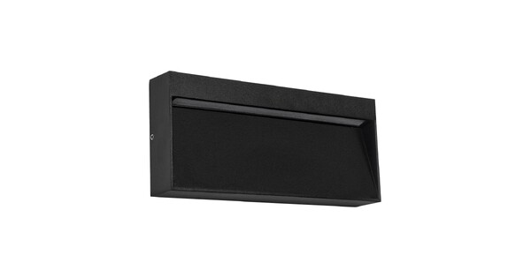 STEPINI GLB-103-0036 Φωτιστικό Σκαλοπατιού / Διαδρόμου LED 9W 810lm 45° AC 220-240V Αδιάβροχο IP65 Θερμό Λευκό 2700K - Sanan SMD Chip - Μαύρο Ματ - Μ20 x Π3 x Υ9cm - 3 Χρόνια Εγγύηση