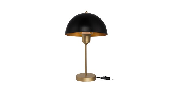 GAZETA 203-0305 Μοντέρνο Επιτραπέζιο Φωτιστικό Πορτατίφ με Ντουί 1 x E27 AC 220-240V IP20 - Μαύρο & Χρυσό - Μ25 x Π25 x Υ39cm