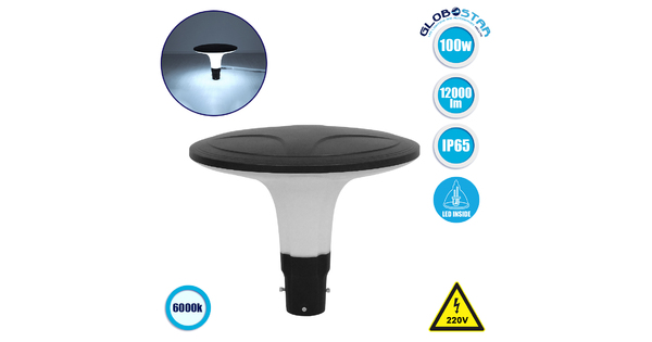 90511 Αδιάβροχο IP65 Φωτιστικό Στύλου / Κολώνας Πλατείας LED 100W 12000lm AC 230v Ψυχρό Λευκό 6000K