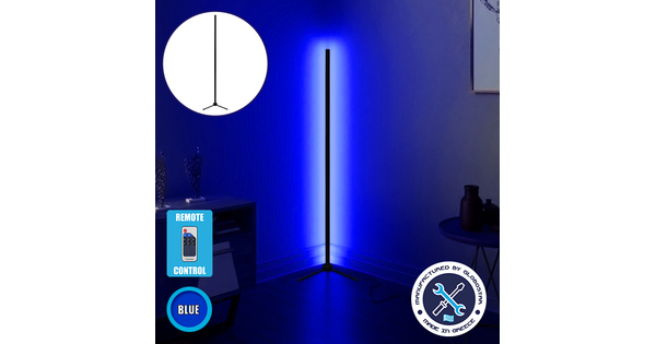 Μοντέρνο Minimal Επιδαπέδιο Μαύρο Φωτιστικό 200cm LED 32 Watt με Ασύρματο Χειριστήριο RF & Dimmer Μπλε  ALIEN Design GLOBO-200-6