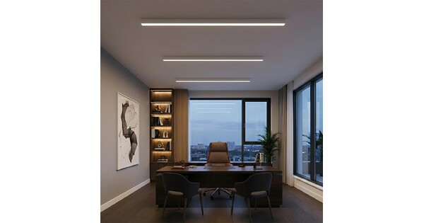 kelvo® ORION KLV-101-0363-V2 Γραμμικό Φωτιστικό Οροφής LED 72W 7200lm 120° AC 220-240V IP20 Ρυθμιζόμενο Λευκό CCT με Χειριστήριο από 2700K έως 6000K Dimmable - Lumileds SMD Chip - Λευκό Ματ - Μ120 x Π5 x Υ7.5cm - 3 Χρόνια Εγγύηση