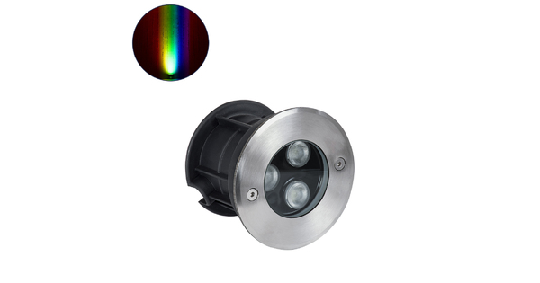 UNDERGROUND-FANI S-90981 Χωνευτό Φωτιστικό Σποτ Δαπέδου LED 12W 1020lm 60° DC 24V Αδιάβροχο IP68 Φ10 x Υ7.5cm RGBW DMX512 - Ανοξείδωτο Ατσάλι