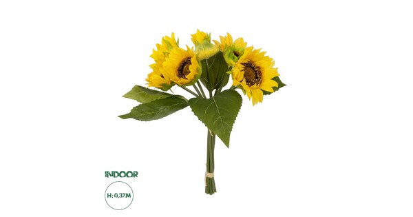 Artificial Garden YELLOW SUNFLOWER BRANCH 21386 Τεχνητό Διακοσμητικό Μπουκέτο Ηλιοτρόπιο Κίτρινο Y37cm