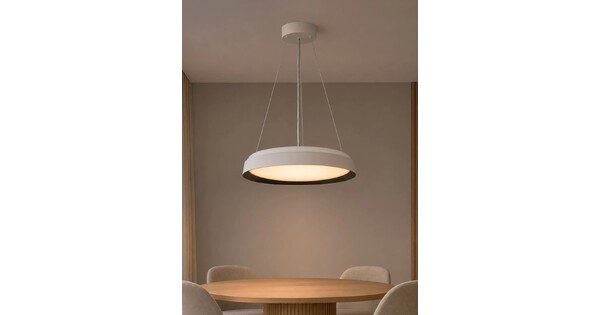 kelvo® VOLA KLV-101-0590 Κρεμαστό Φωτιστικό Οροφής LED 24W 2400lm 120° AC 220-240V IP20 Ρυθμιζόμενο Λευκό CCT με Διακόπτη στο Driver 2700K/4500K/6000K Triac Dimmable - Lumileds SMD Chip & ENEC/TÜV Driver - Μαύρο Ματ & Λευκό Ματ - Μ40 x Π40 x Υ7cm - 5 Χρόνια Εγγύηση