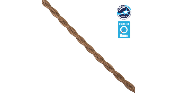 77625 Πλεκτό Υφασμάτινο Καλώδιο 2 x 0.75mm² Καφέ Ανοιχτό