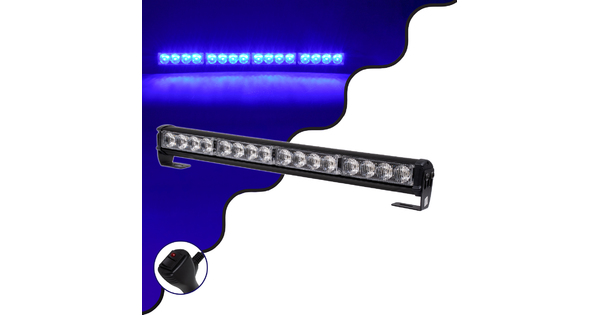 85274 PRO Series Μπάρα Σήμανσης Οχήματος Αστυνομίας για Αυτοκίνητα & Φορτηγά 16 Προγραμμάτων Φωτισμού STROBE LED SMD 3030 32W DC 10-30V Αδιάβροχη IP66 Μπλε