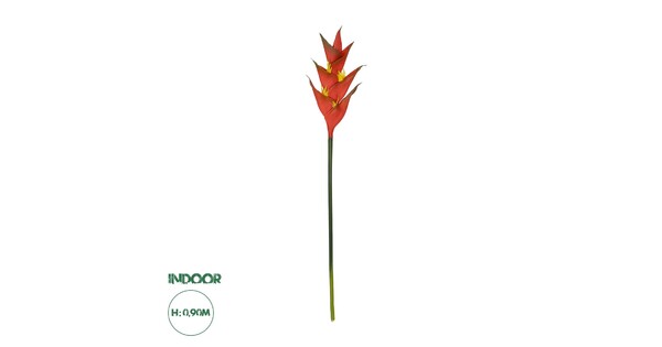 Artificial Garden RED PEACOCK BRANCH 21398 Τεχνητό Διακοσμητικό Κλαδί Κόκκινο πουλί του παραδείσου Y90cm