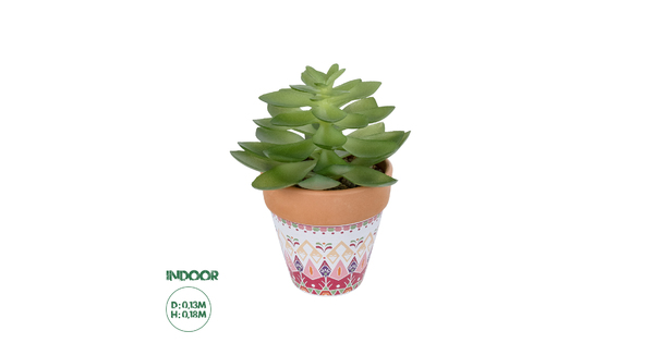 Artificial Garden SUCCULENT ECHEVERIA POTTED PLANT 21048 Διακοσμητικό Φυτό Εχεβέρια Φ13 x Υ18cm