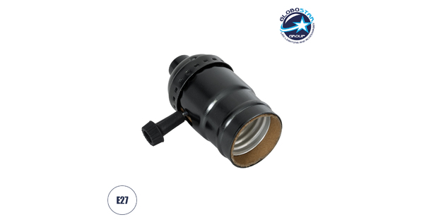 78967 Ντουί Vintage Industrial Retro E27 με Διακόπτη ON/OFF - Μαύρο - Μ5.5 x Π3.6 x Υ7cm
