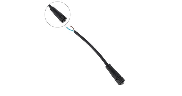 CONNECTOR 999-0265 2 Pin Σύνδεσμος Τροφοδοσίας για Wall Washers & Προβολείς με Είσοδο 2 x 0.25mm2 & Έξοδο 1 x Αρσενικό Βύσμα Αδιάβροχο IP65 - Μαύρο - Μ20 x Π1.5 x Υ1.5cm