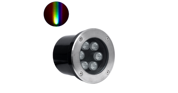 UNDERGROUND-TINA 90666 Χωνευτό Φωτιστικό Σποτ Δαπέδου LED 9W 945lm 30° DC 24V Αδιάβροχο IP65 Φ12 x Υ9cm Πολύχρωμο RGBW DMX512 - Ανοξείδωτο Ατσάλι - 3 Years Warranty