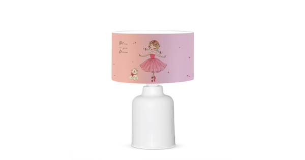BALLERINA 204-0029 Παιδικό Eπιτραπέζιο Φωτιστικό Φιγούρα Μονόφωτο 1 x E27 IP20 Ροζ Ύφασμα - Μ24 x Π24 x Υ32cm