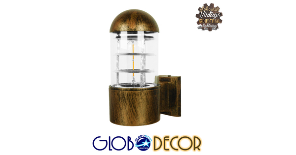 NEWI 01420 Μοντέρνο Φωτιστικό Τοίχου - Απλίκα με Ντουί 1 x E27 AC 220-240V IP20 - Μπρούτζινο - Μ11 x Π17 x Υ25cm