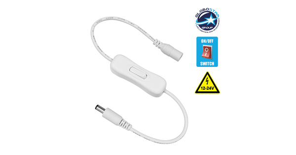 73301 Διακόπτης ON-OFF με καλώδιο τροφοδοσίας 12 Volt DC Λευκός