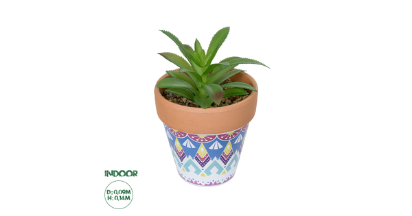 Artificial Garden SUCCULENT ALOE POTTED PLANT 21040 Διακοσμητικό Φυτό Αλόη Φ9 x Υ14cm