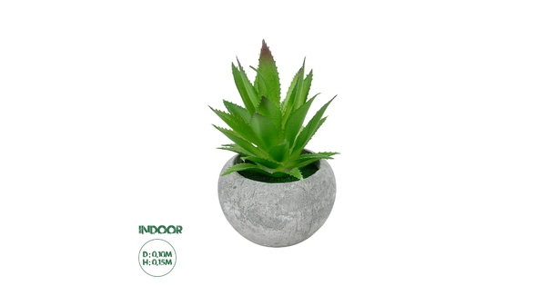Artificial Garden SUCCULENT ALOE POTTED PLANT 21037 Διακοσμητικό Φυτό Αλόη Φ10 x Υ15cm